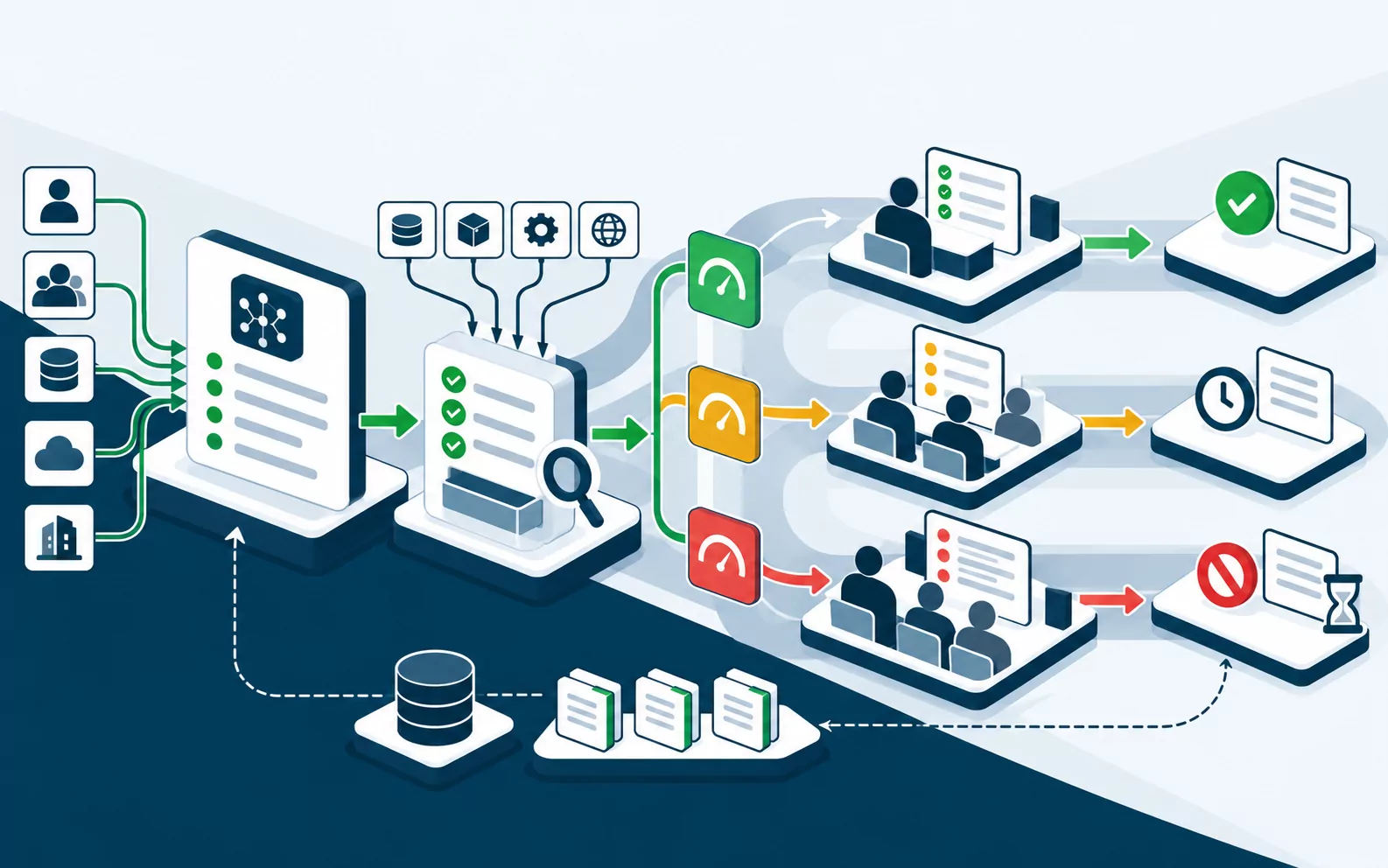 AI use cases triaged by risk into low, medium and high review paths