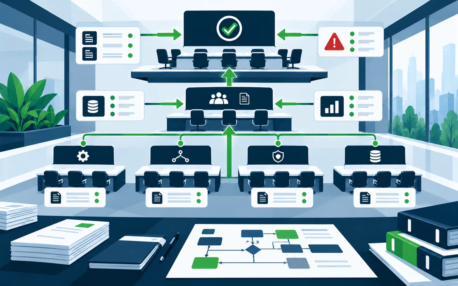 Governance forums escalating workstream information to clear decisions